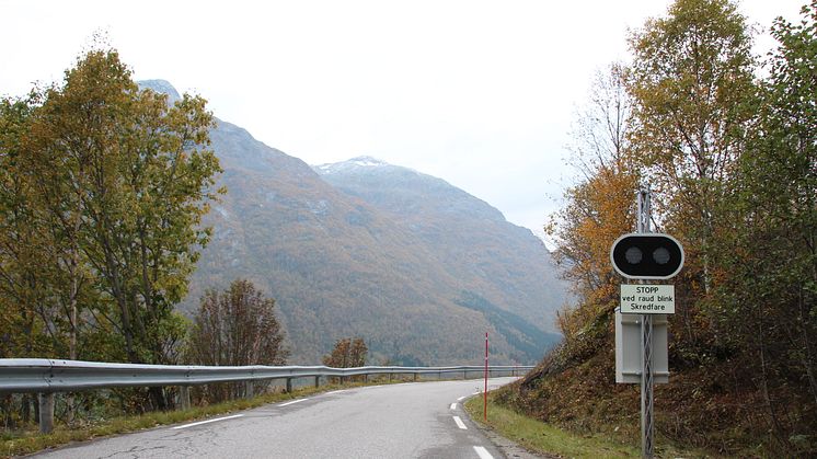 Varsling ved fare for skred i Utladøla. 