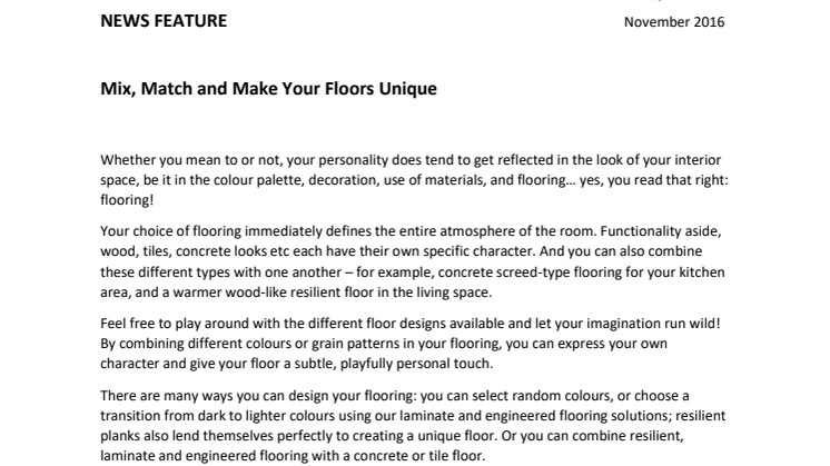 Mix, Match and Make Your Floors Unique