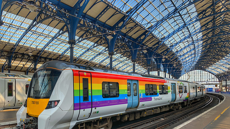 Pride of the fleet: Thameslink in 2019 repainted one of its Siemens Mobility-built Class 700 trains in the colours of the rainbow to celebrate the rail company’s thriving LGBT+ community