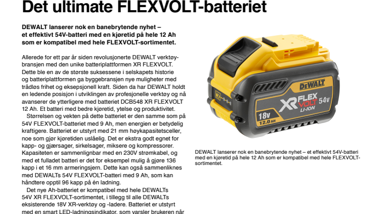 Det ultimate FLEXVOLT-batteriet