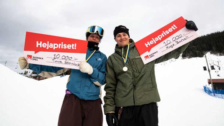 Tuva Skanderby och Hugo Burvall svenska mästare i slopestyle