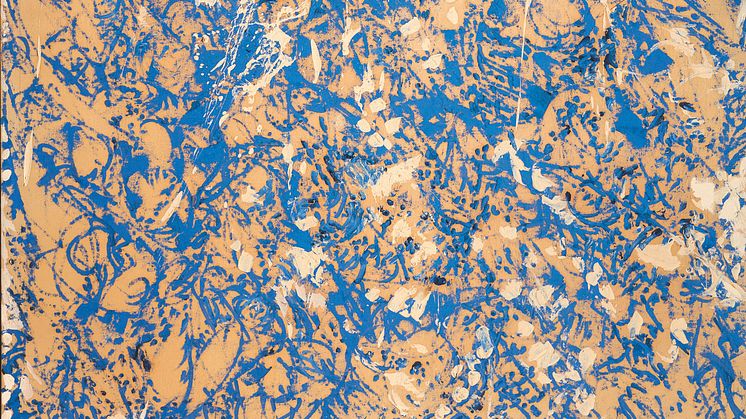 Lee Krasner (1908–1984) Through Blue, 1963 Oil on canvas, 191.8 × 147.3 cm Private collection, New York © Lee Krasner / BONO, Oslo 2023 Photo: The Pollock-Krasner Foundation / Christopher Stach