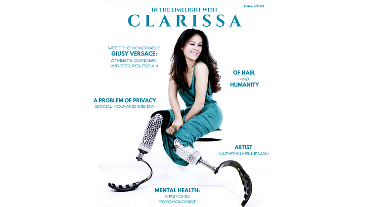 In the Limelight with Clarissa magazine Fall 2021 featuring the Honorable Giusy Versace
