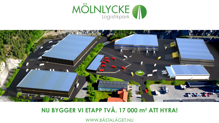 Nu bygger vi Mölnlycke Logistikpark etapp två. 17 000 m2 att hyra!
