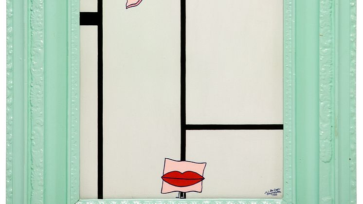 Marie-Louise Ekman, Composition 1982 IV, gouache på siden, 62 x 48 cm 