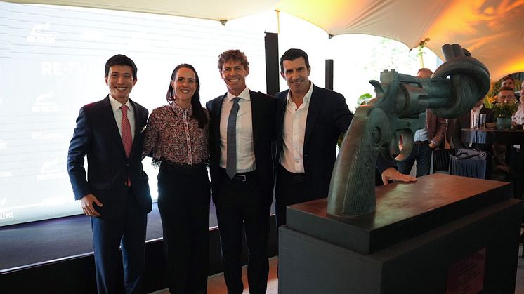 John Neto Valente (Re Capital), Anouk Tenten (NVPF), Newman Leech (Re Capital) and former soccer player Luis Figo.