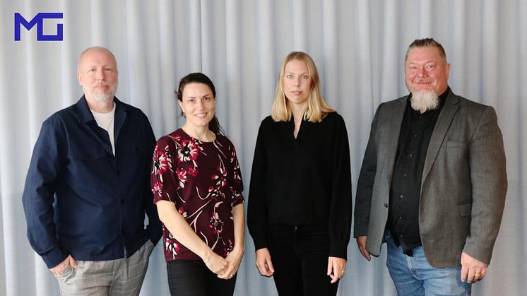 Från vänster, Mikael Österlund, Ingegerd Sandin, Elin Engdahl och Mathias Lindahl.