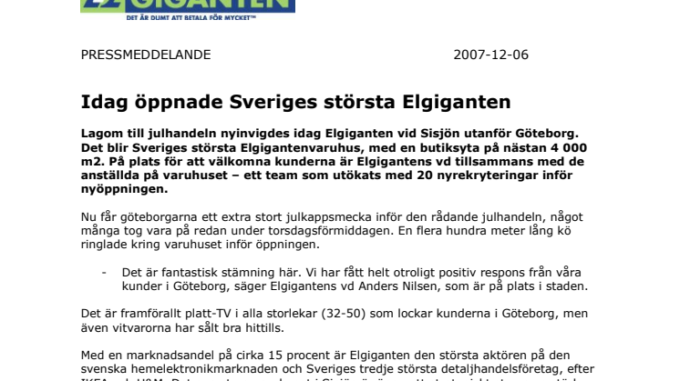 Nu har Sveriges största Elgiganten öppnat