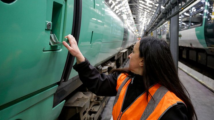 Randa gets to grips with a train in one of Southern's depots