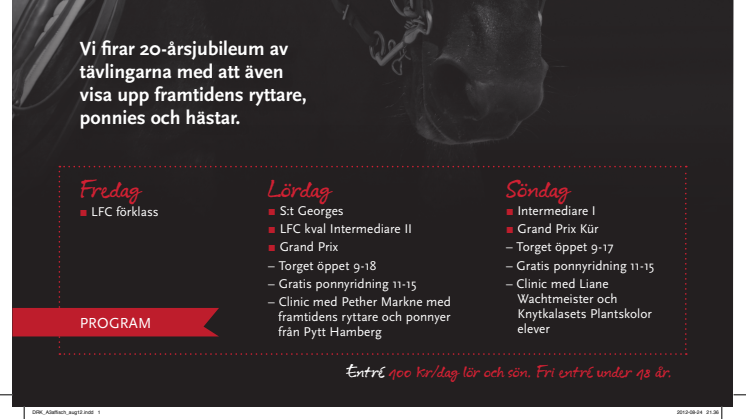 Image Media Channel stolt teknisk sponsor när Dressyreliten kommer till Djursholms Ridklubb den 14-16 september.