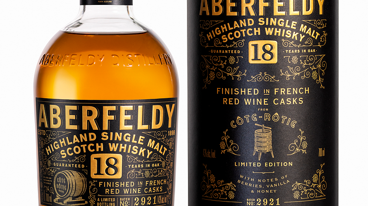 ABERFELDY® LANSERAR 18 YEAR OLD LIMITED-EDITION – DEN TREDJE I SERIEN “FRENCH RED WINE CASK COLLECTION”