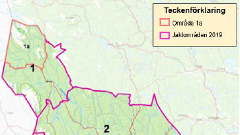 Karta över områdesfördelningen. 