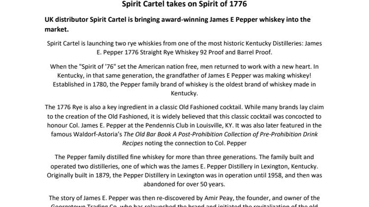 Spirit Cartel takes on Spirit of 1776