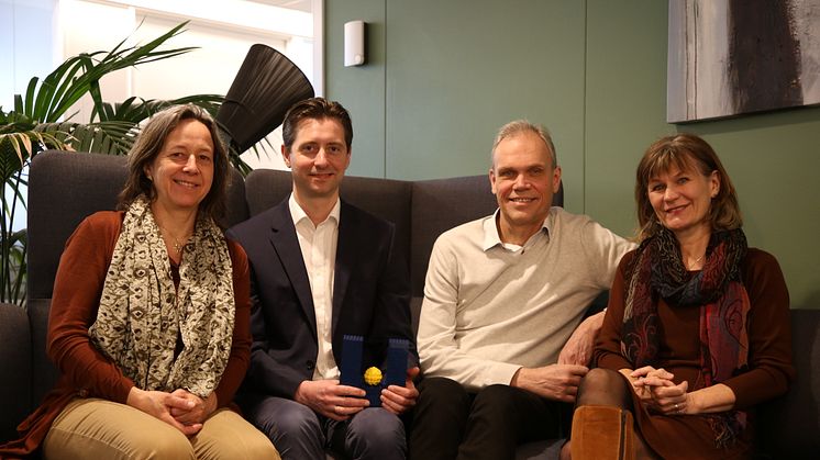 Forhandlingsteamet i Unit (f.v.) Katrine Weisteen Bjerde, Nils Andenæs, Tore Nilsen og Nina Karlstrøm. Foto: Unit