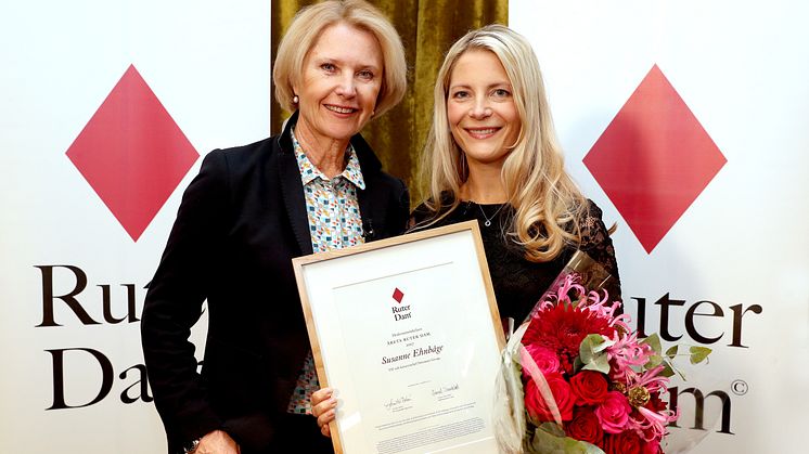 Grundare av Ruter Dam, Gunilla Ahrén och Årets Ruter Dam, Susanne Ehnbåge (Fotograf: Karina Ljungdahl)