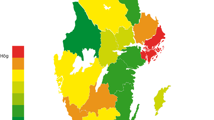 Regionkarta: Ökat uttag av skatter