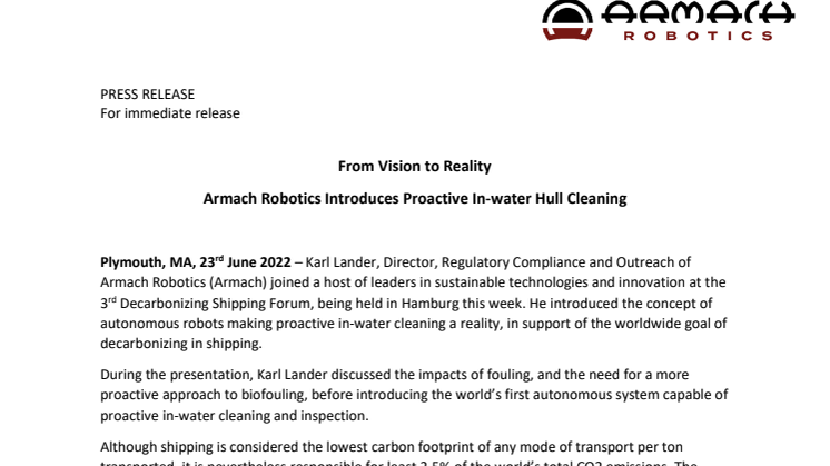 Jun22 Armach at 3rd Decarboizing Shipping Forum.pdf
