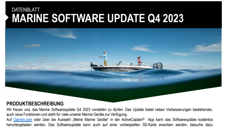 Datenblatt Garmin Software Update Q4 2023