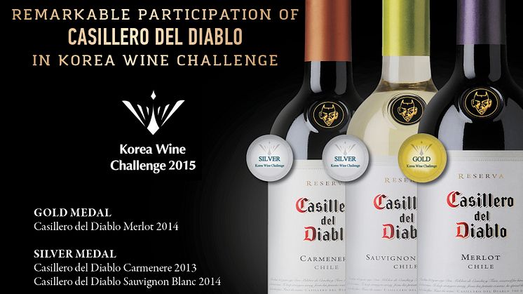 Guld och silver till Casillero del Diablo i Korea Wine Challenge