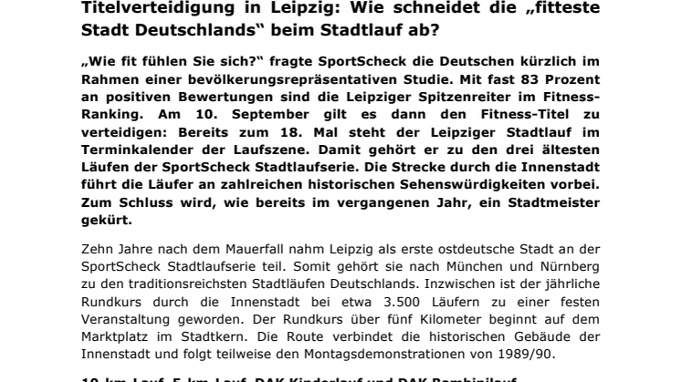 Titelverteidigung in Leipzig: Wie schneidet die „fitteste Stadt Deutschlands“ beim Stadtlauf ab?
