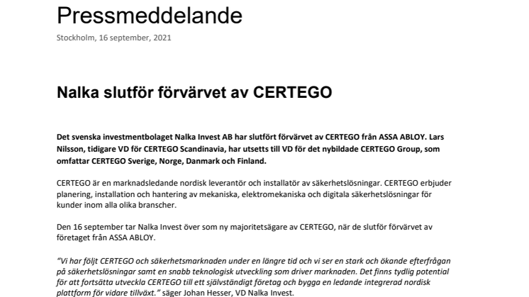 PRESSMEDDELANDE- Nalka slutför förvärvet av CERTEGO.pdf