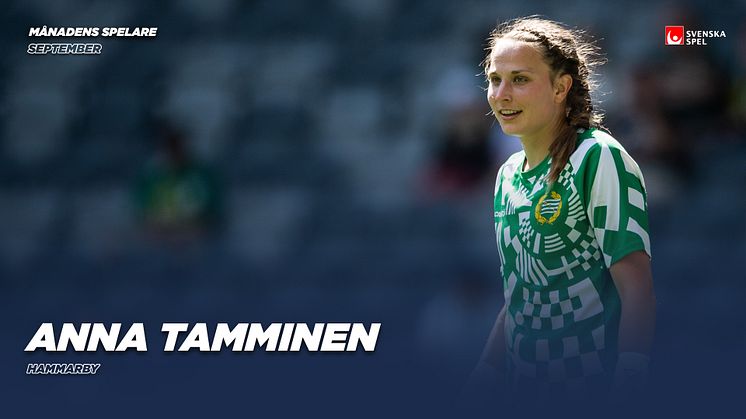 Anna Tamminen är Månadens Spelare i september