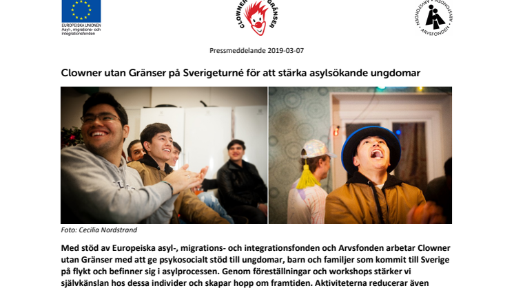 Clowner utan Gränser på Sverigeturné för att stärka asylsökande ungdomar