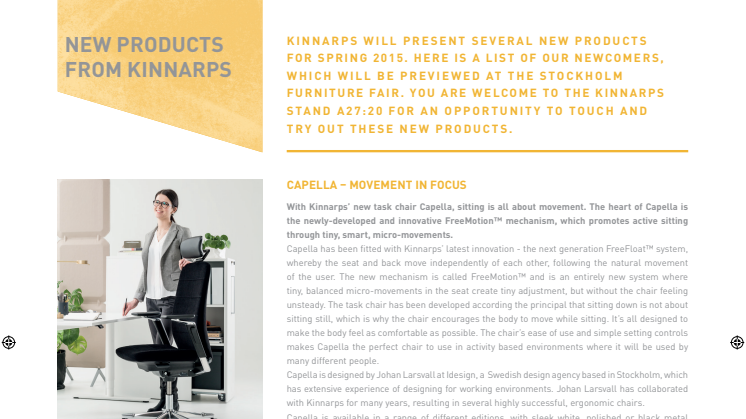 New products from Kinnarps