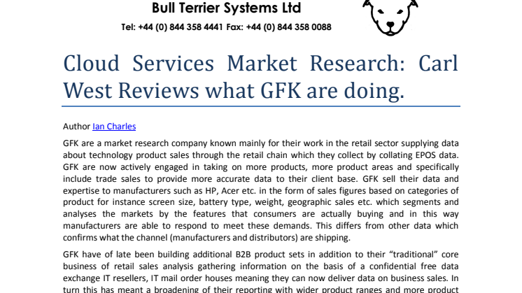 Cloud Services Market Research Carl West Reviews what GFK are doing, includes video interview.