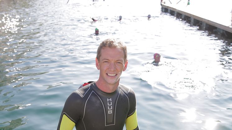 Well Pharmacy Director powers through Salford Open Swim  marking halfway point in 12 month challenge for the Stroke Association