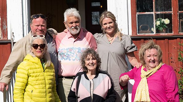 Claes Malmberg, Hasse ”Kvinnaböske” Andersson, Kattis Ahlström, Ewa Fröling, Siw Malmkvist och Marianne Mörck. Foto:UR