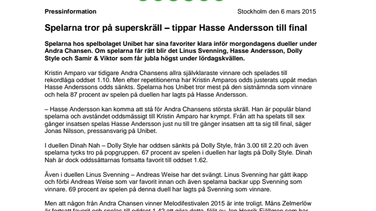 Spelarna tror på superskräll – tippar Hasse Andersson till final