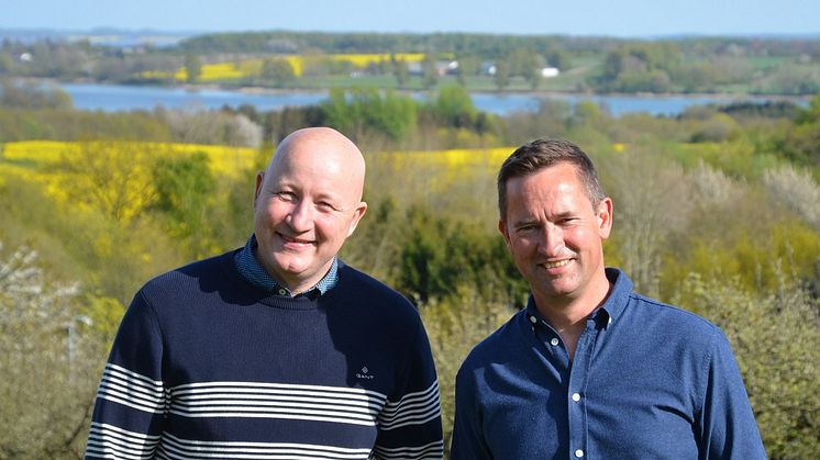 Bygma Svendborg, der pt er under opførelse, har nu to vigtige lederposter på plads. Thomas Skovlund Madsen (fv) tiltræder som direktør den 1.2.23, mens Anders Schultz (th) tiltræder den 1.3.23 som administrationschef