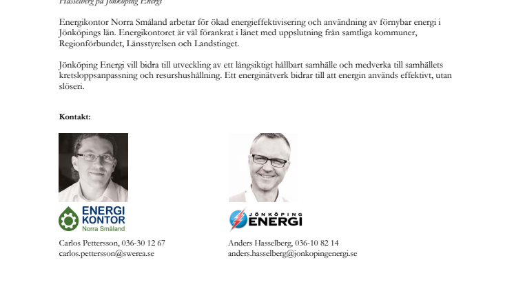 Energikontor Norra Småland och Jönköping Energi hjälper industriföretag att få bättre lönsamhet!