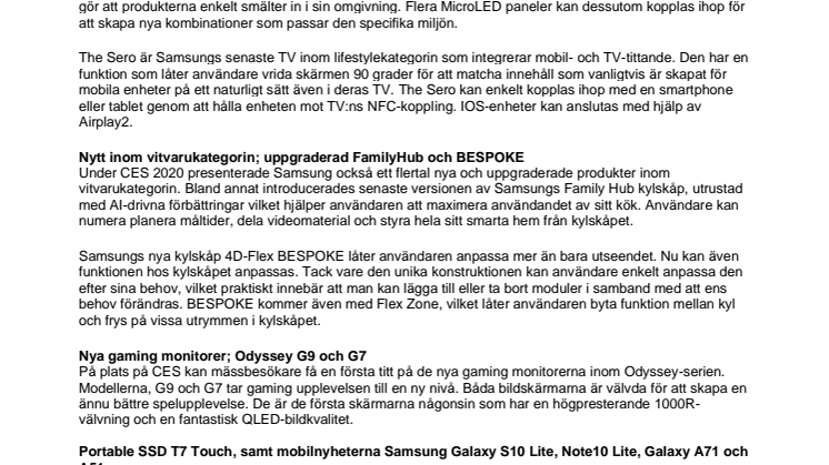 Samsungs nyheter under CES 2020