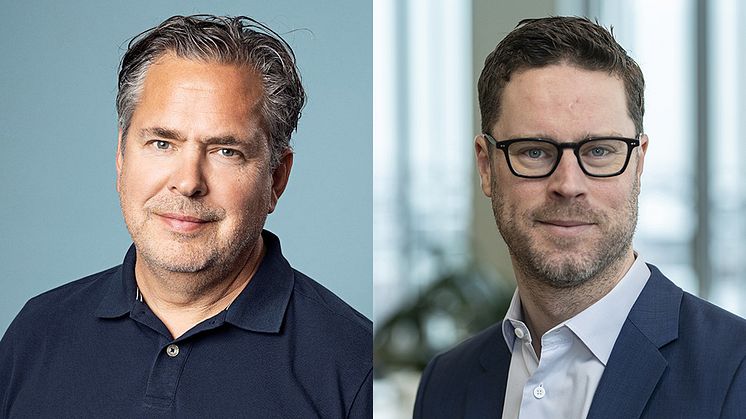 Från vänster: Pär Svärdson, vd Apotea och Jonatan Tullberg, vd GS1 Sweden