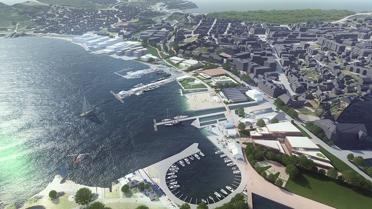 NIELSTORP+ arkitekter sin visjon for Larvik sjøfront 