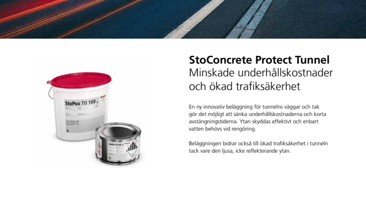Informationsblad StoConcrete Protect Tunnel