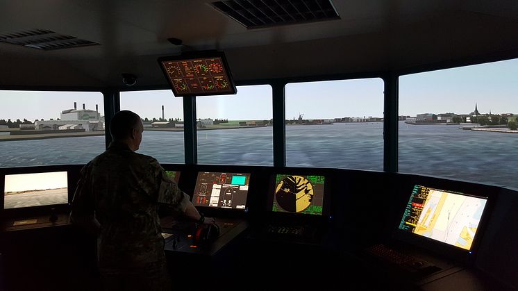 KONGSBERG ship's bridge simulator at a DALO training centre in Denmark