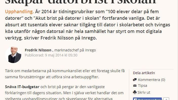 Inrego debatterar i Dagens Samhälle 