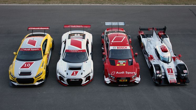 Audi TT cup, Audi R8 LMS, Audi RS 5 DTM, Audi R18 e-tron quattro