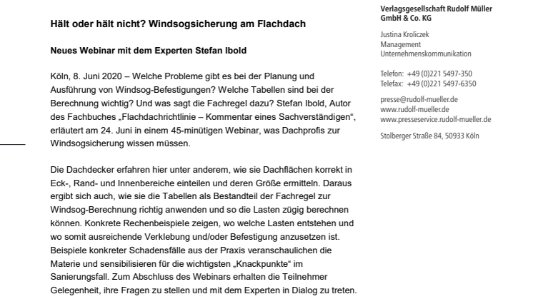 Hält oder hält nicht? Windsogsicherung am Flachdach