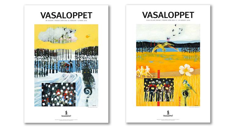 Artist Lisbeth Boholm painted the two Vasaloppet themes for 2016