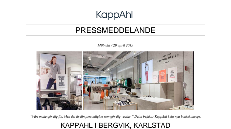 KappAhl i Bergvik, Karlstad inviger nytt butikskoncept