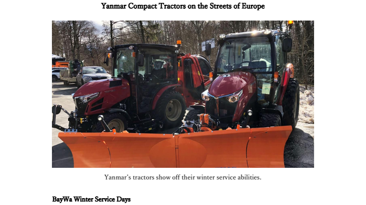 Yanmar Compact Tractors on the Streets of Europe