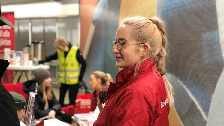 Blodcentralens personal på pendeltågsstationen Stockholm Odenplan