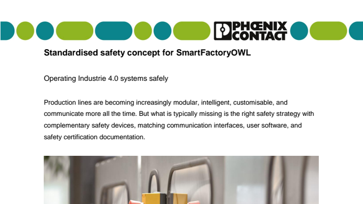 Standardised safety concept for SmartFactoryOWL