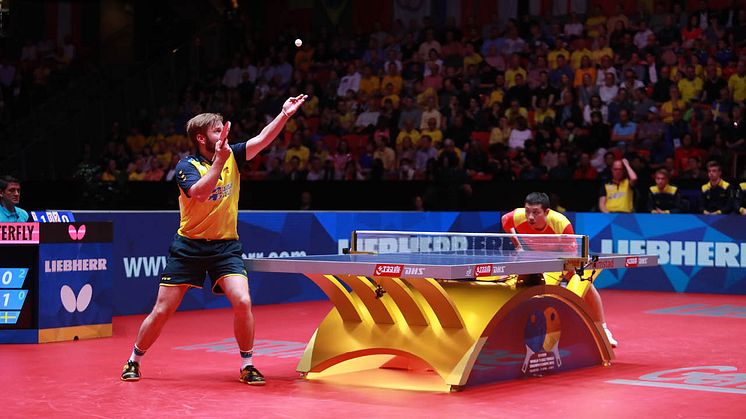 Jon Persson under VM i Halmstad 2018. Foto: ITTF