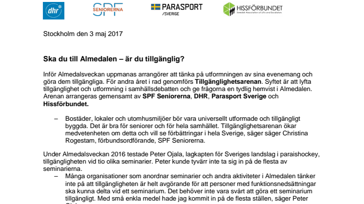 Ska du till Almedalen – är du tillgänglig? 