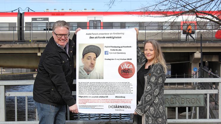 Samordnarna Stefan Glaving och Lena Jonsson på Hjärnkoll Gävleborg anordnar en digital föreläsning med Andrê Forsvik från Hudiksvall.